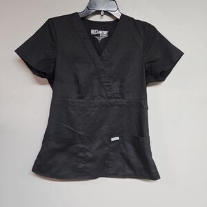 Grey's Anatomy Women's Black  Small  Short Sleeve V-neck Scrub Top